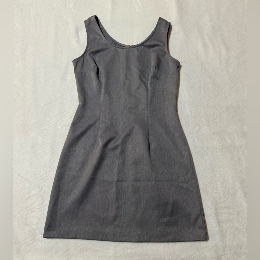 Vintage La Belle Y2K Babydoll Sleeveless Midi Sheath Dress Womens 11 Grey 90s
